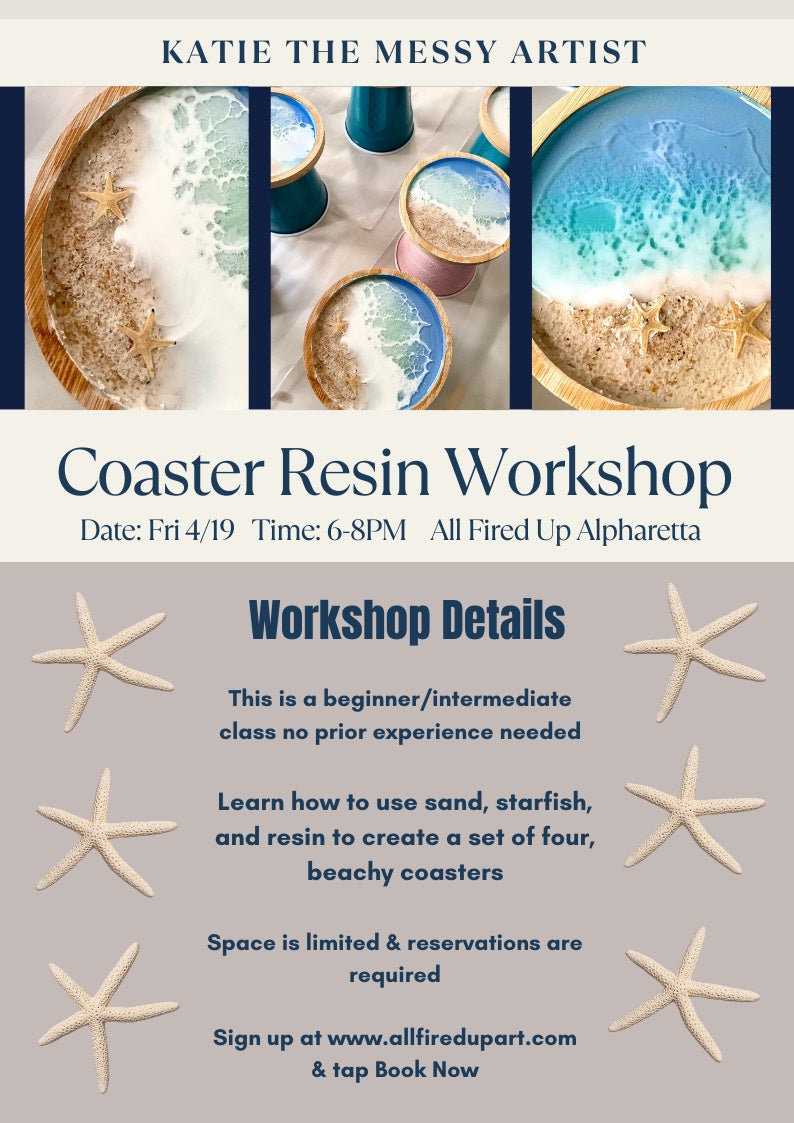 Resin Coasters Workshop at Alpharetta Studio 4/19