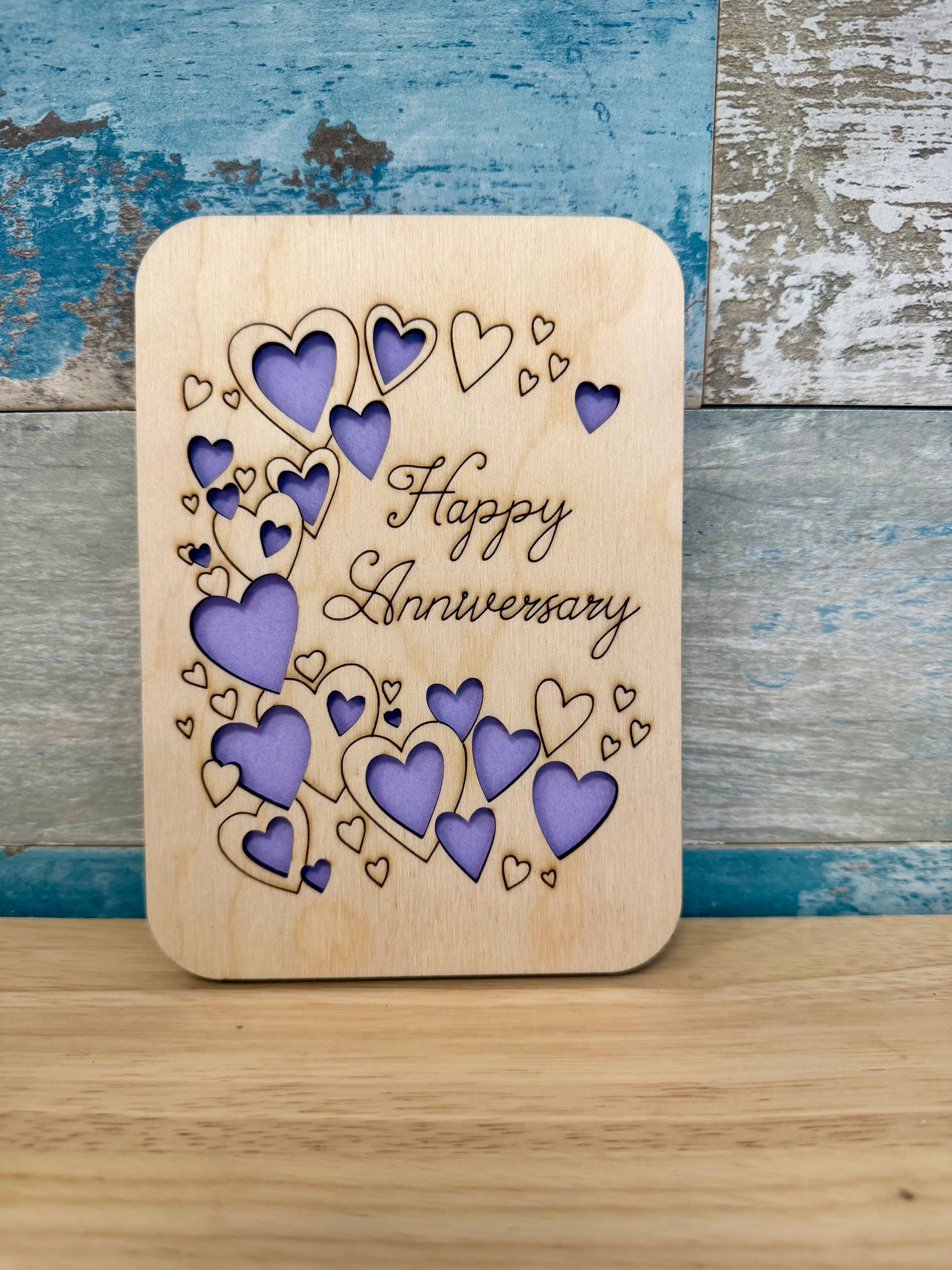 Card Happy Anniversary Hearts