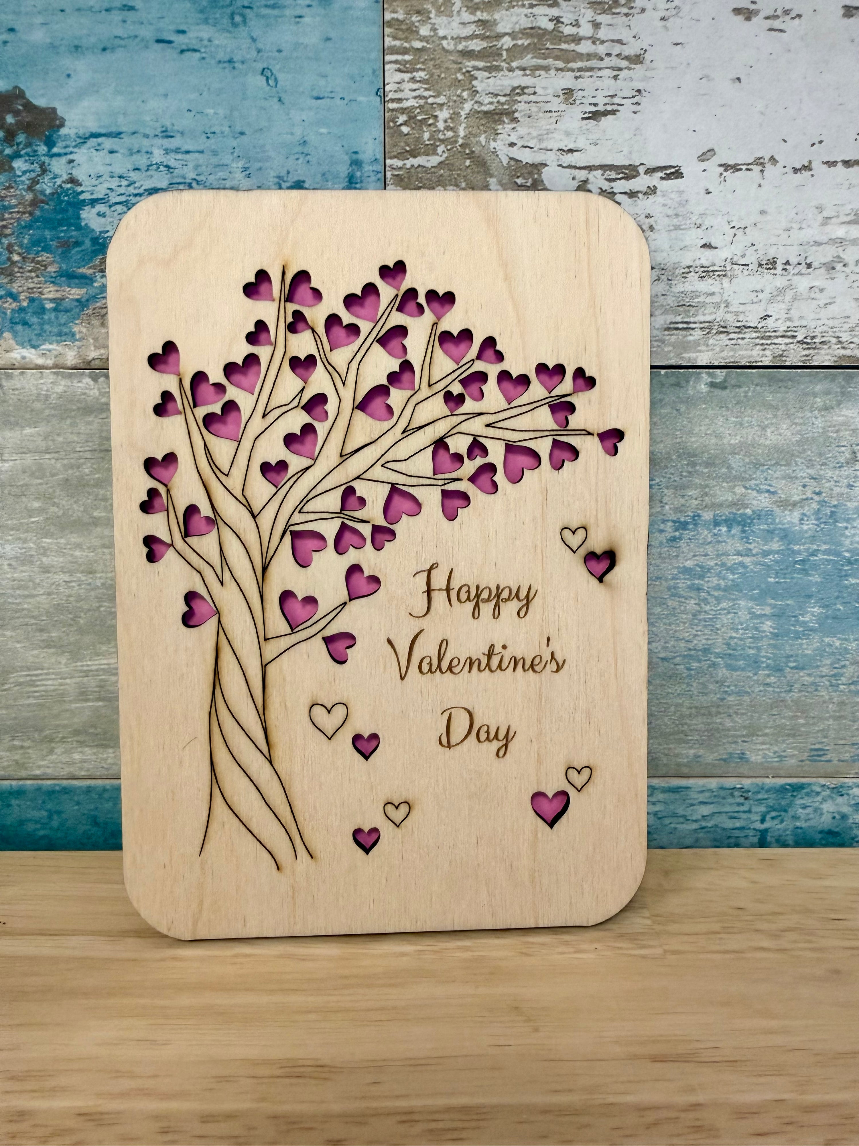 Card Happy Valentine Tree