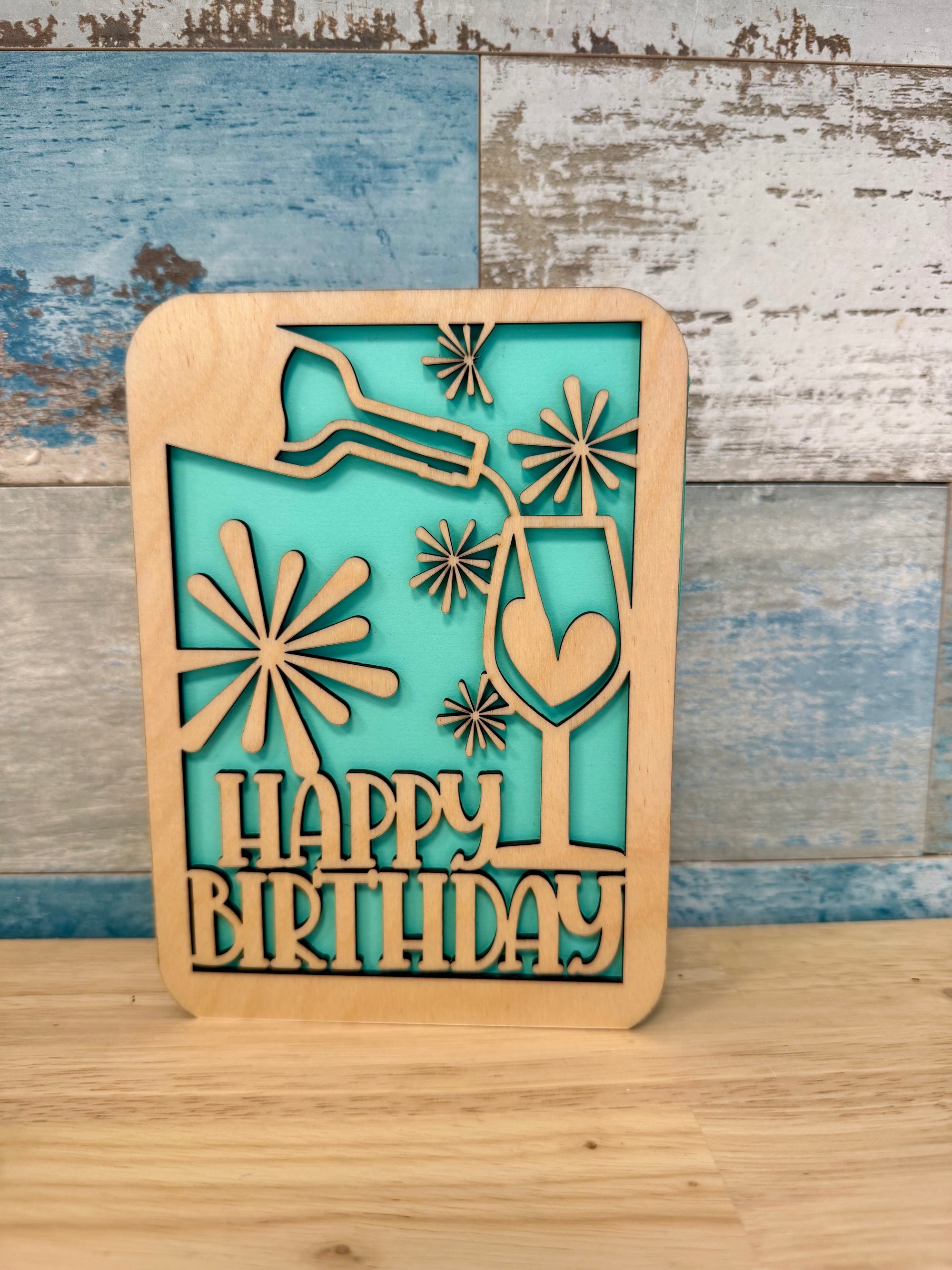 Card Happy Birthday Champagne