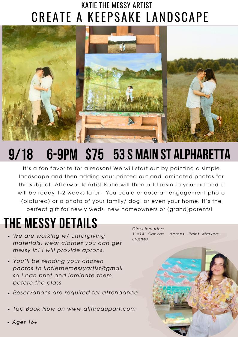 Katie the Messy Artist - Keepsake Landscape - Alpharetta 9/18